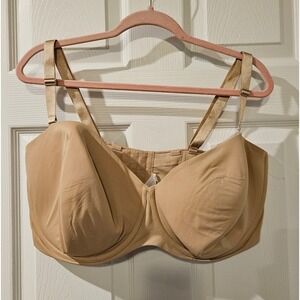 Lane Bryant Cacique Multi Way Strapless Bra 44H Nude Lightly Lined Underwire